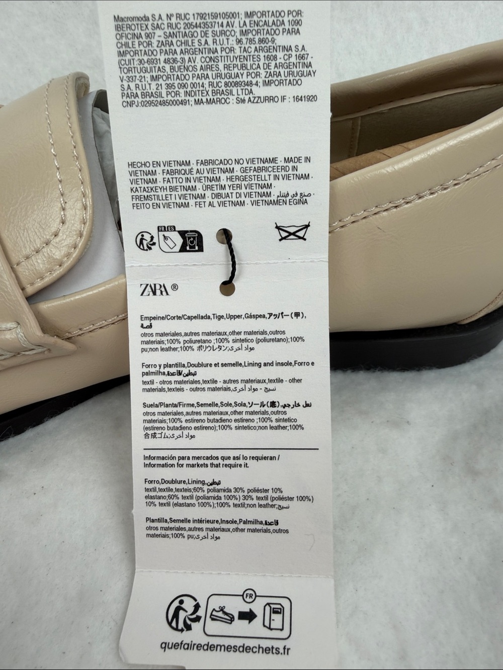 Zara Women’s Creamy Penny Loafers Size 8 USA Non Leather NWT - Picture 17 of 17